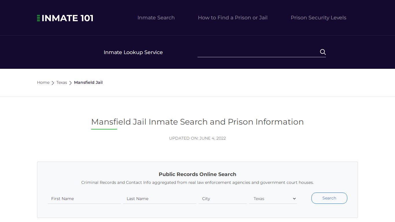 Mansfield Jail Inmate Search, Visitation, Phone no ...